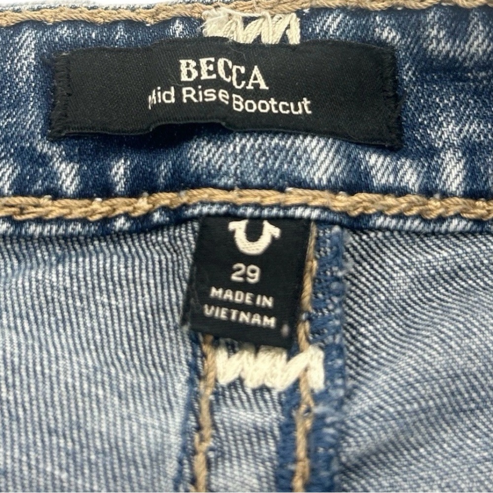 True Religion Becca Mid Rise Bootcut Cut Blue Wash Jeans Women's Size 29 - Picture 6 of 8